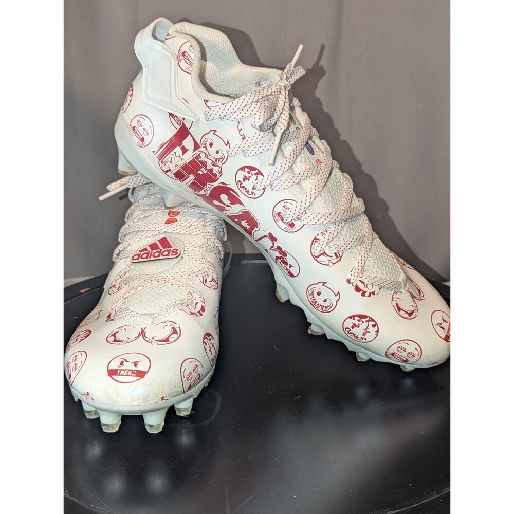 Adidas Football Cleats Mens 13 White Red Freak 22 Big Mood Emoji GZ6901 Soccer - Picture 4 of 9